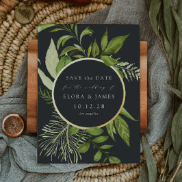 ワイルドメドフォイル日付カードを保存 箔招待状