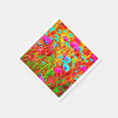 ワイルドメドーイン開花ポップ・アートのアート スタンダードカクテルナプキン (角)
