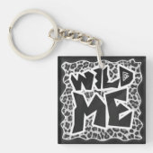 ワイルドメヒョウ白と黒 キーホルダー (正面)
