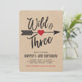 ワイルドモダンと3年誕生日 招待状 (スタンド正面)