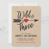 ワイルドモダンと3年誕生日 招待状 (正面)
