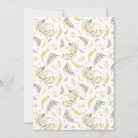 ワイルドモダンフラワーアーチボホブライダルシャワー 招待状 (裏面)