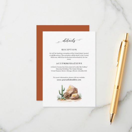 ワイルドモダン・ウェスト砂漠結婚の情報 エンクロージャーカード (正面/裏面インサイチュ)