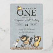 ワイルドモノが誕生する招待状 箔招待状 (正面)