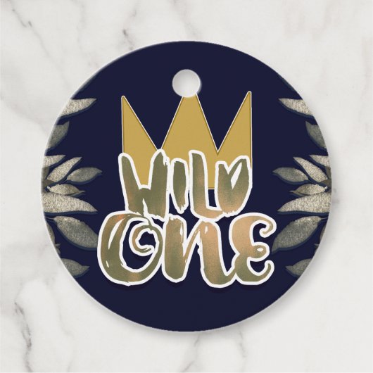 ワイルドモノの王様1歳の誕生日パーティー フェイバータグ (正面)