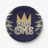 ワイルドモノの王様1歳の誕生日パーティー ペーパープレート (正面)