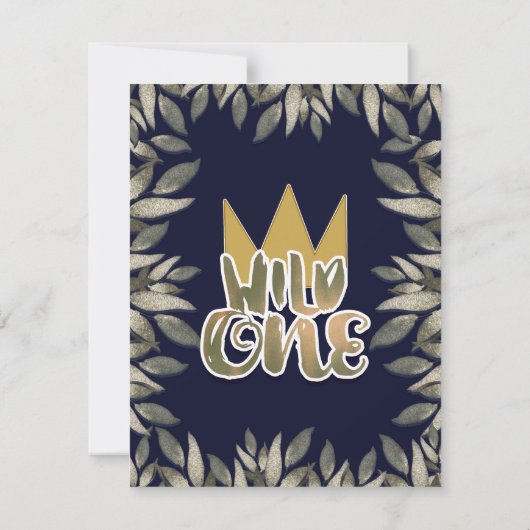 ワイルドモノの王様1歳の誕生日パーティー 招待状 (裏面)