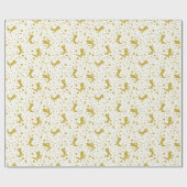 ワイルドモノの金ゴールドフローラ誕生日パターン ラッピングペーパー (フラット)