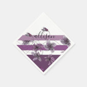ワイルドモノグラムのヴィオレット水彩手色彩の鮮やか型 スタンダードカクテルナプキン (角)