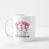 ワイルドモノ私のスケルトンValentiをハート コーヒーマグカップ (左)