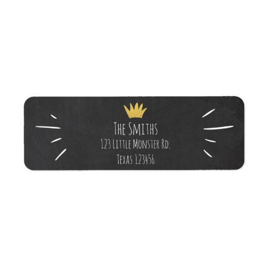 ワイルドモノ金ゴールドクラウン差出人住所ラベルボーイ ラベル (正面)