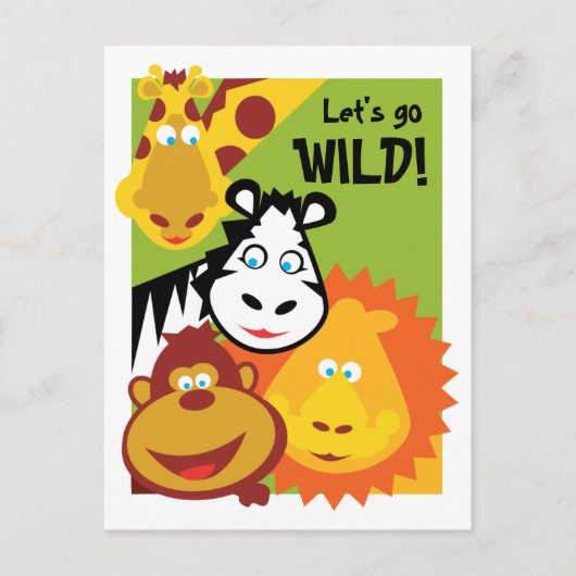 ワイルドモノ – カード – 誕生日招待状 (正面)