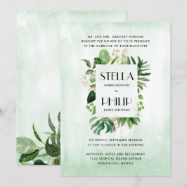 ワイルドモンステラトロピカルフォリエージ フォーマルウェディング 招待状