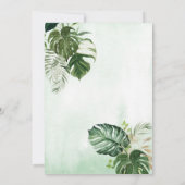 ワイルドモンステラトロピカルリーフジオメトリックウェディング 招待状 (裏面)