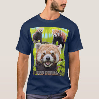 ワイルドモンタージュの可愛い赤いパンダ図解入りの、写真付きの Tシャツ