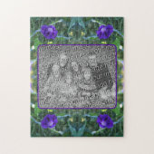 ワイルドモーニンググローリーフラワーフレームあなたの写真を追加 ジグソーパズル (縦)