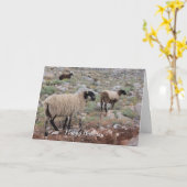 ワイルドヤギ誕生日挨拶 カード (黄色い花)