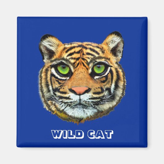 ワイルドヤングタイガー顔 マグネット (正面)