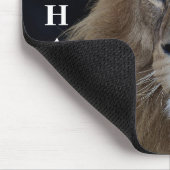 ワイルドライオンフォトグリーンパーソナライズされた目 マウスパッド (コーナー)