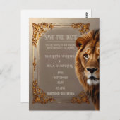 ワイルドライオン結婚式招待状 ポストカード (正面/裏面)