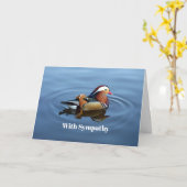 ワイルドライカラフルドダックブルーウォーターフォト悔やみや弔慰 カード (黄色い花)