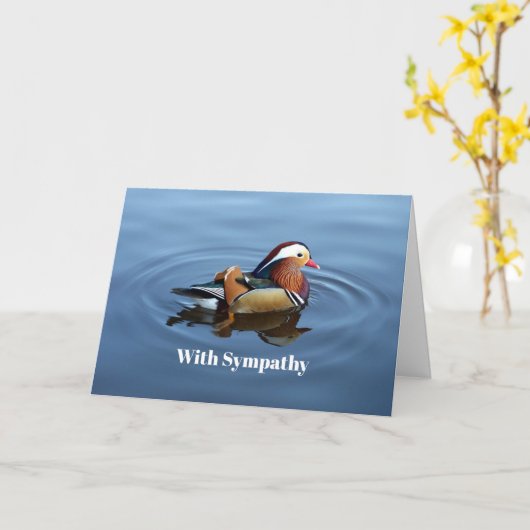 ワイルドライカラフルドダックブルーウォーターフォト悔やみや弔慰 カード (黄色い花)