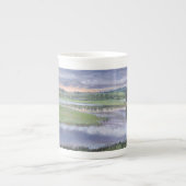 ワイルドライスおよび甘い突進-骨灰磁器のマグ ボーンチャイナマグカップ (正面)