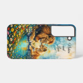 ワイルドライドライオンライオネスファンタジーロマンチックな芸術 SAMSUNG GALAXYケース (裏面横)