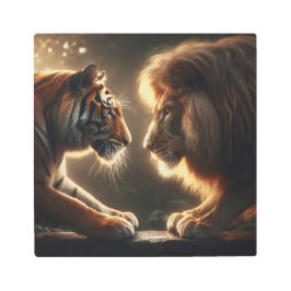 ワイルドライバル：ライオン対タイガーデュエル メタルプリント