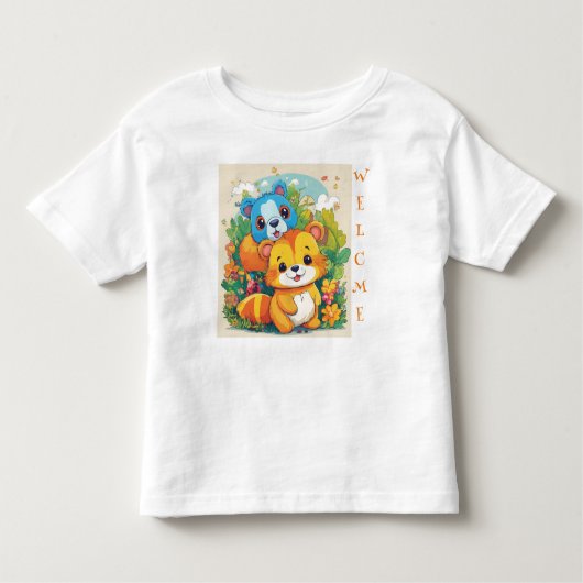 ワイルドライフお洒落ワンダーランドキッズTシャツデザイン トドラーTシャツ (正面)