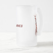 ワイルドライフアートギラフェス名前をカスタムする フロストグラスビールジョッキ (正面右)