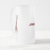 ワイルドライフアートギラフェス名前をカスタムする フロストグラスビールジョッキ (正面左)