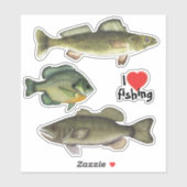 ワイルドライフアート魚釣り大好き シール (シート)