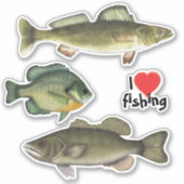 ワイルドライフアート魚釣り大好き シール (正面)