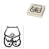 ワイルドライフウォンバットウッドアートスタンプ ラバースタンプ (押印)