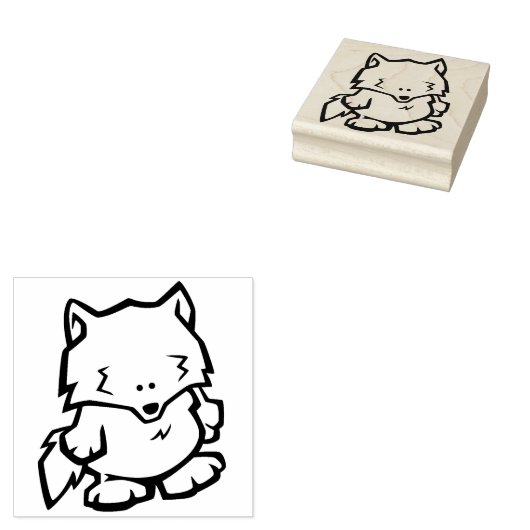 ワイルドライフウルフウッドアートスタンプ ラバースタンプ (押印)