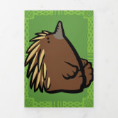 ワイルドライフエクヒドナパズルグリーティングカードトリフォールド 三つ折りクリスマスカード (カバー)