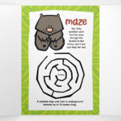 ワイルドライフエクヒドナパズルグリーティングカードトリフォールド 三つ折りクリスマスカード (内部中)