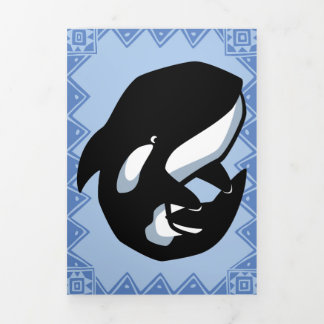 ワイルドライフオルカパズルグリーティングカードトリフォールド 三つ折りクリスマスカード