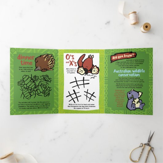 ワイルドライフカナロパズルグリーティングカードトリフォールド 三つ折りクリスマスカード (内部)