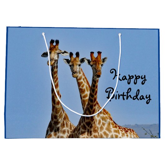 ワイルドライフキラフエルドフォト誕生日 ラージペーパーバッグ (裏面)