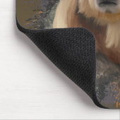 ワイルドライフグリズリーベアーストーン(ばちゃばちゃ)跳ねる マウスパッド (コーナー)