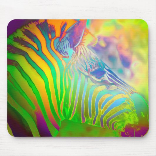 ワイルドライフサイケデリックゼブラ マウスパッド (正面)