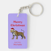 ワイルドライフサファリアニマルヒョウSanta Hatクリスマス キーホルダー (裏面)