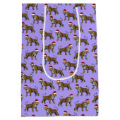 ワイルドライフサファリアニマルヒョウSanta Hatクリスマス ミディアムペーパーバッグ (裏面)