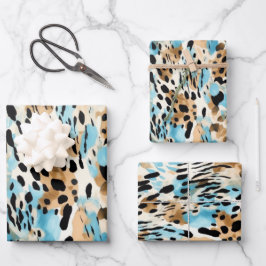 ワイルドライフサファリプリントパターンエキゾチックなジャングル ラッピングペーパーシート