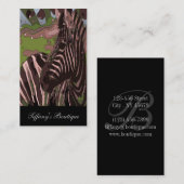 ワイルドライフサファリ動物のゼブラ 名刺 (正面/裏面)