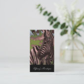 ワイルドライフサファリ動物のゼブラ 名刺 (スタンド正面)