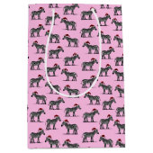 ワイルドライフサファリ動物ゼブラサンタハットクリスマス ミディアムペーパーバッグ (正面)