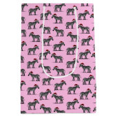 ワイルドライフサファリ動物ゼブラサンタハットクリスマス ミディアムペーパーバッグ (裏面)